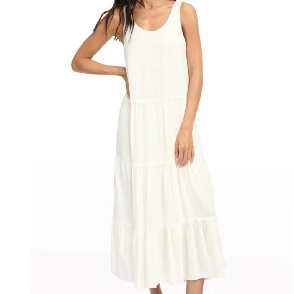 Calvin Klein Ivory Sleeveless Midi Dress